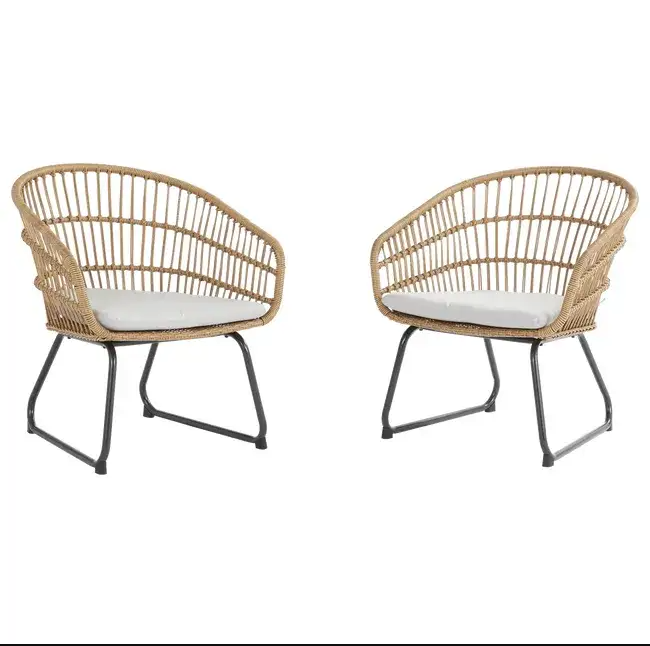 Lot de 2 fauteuils de jardin en acier NATERIAL Timea