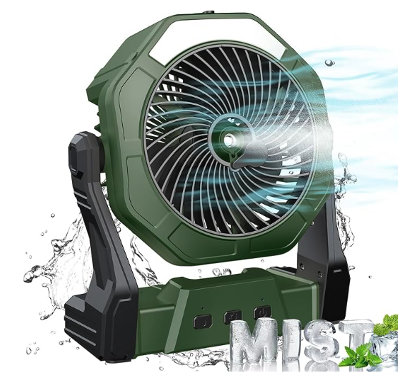 Ventilateur brumisateur portable Ausic, ventilateur d'extérieur pour terrasses avec brume d'eau,