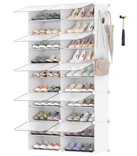 Étagère à chaussures modulaire SONGMICS à 10 emplacements VENTE DE LIQUIDATION Conception peu encombrante Robuste et sûr Ventilé et facile à nettoyer