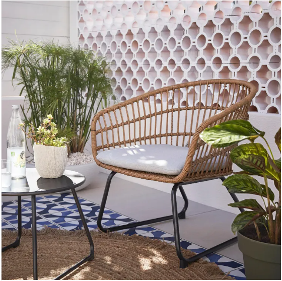 Lot de 2 fauteuils de jardin en acier NATERIAL Timea