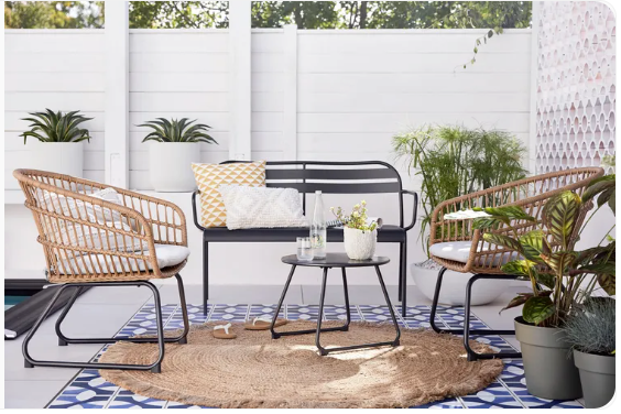 Lot de 2 fauteuils de jardin en acier NATERIAL Timea