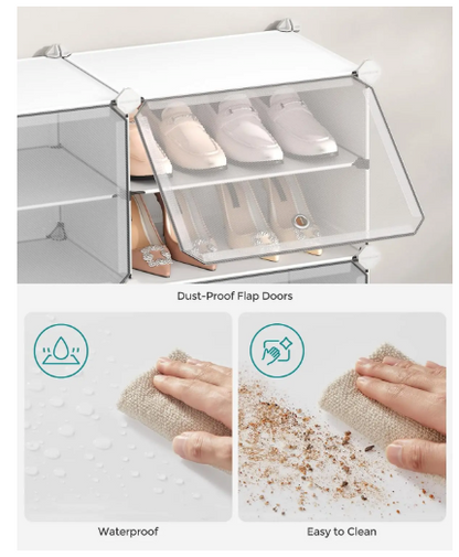 Étagère à chaussures modulaire SONGMICS à 10 emplacements VENTE DE LIQUIDATION Conception peu encombrante Robuste et sûr Ventilé et facile à nettoyer 