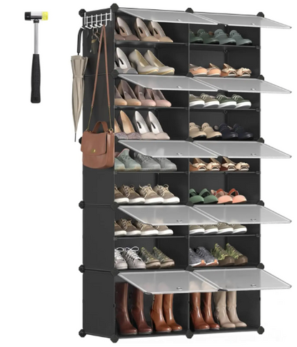 Étagère à chaussures modulaire SONGMICS à 10 emplacements VENTE DE LIQUIDATION Conception peu encombrante Robuste et sûr Ventilé et facile à nettoyer 